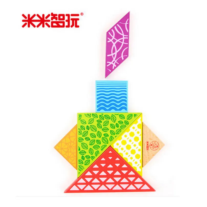 imim Wooden Tangram Jigsaw Baby Puzzle Toy Montessori Geometric Shape DIY Funny Educational Classic Toys Gift Box | Игрушки и хобби