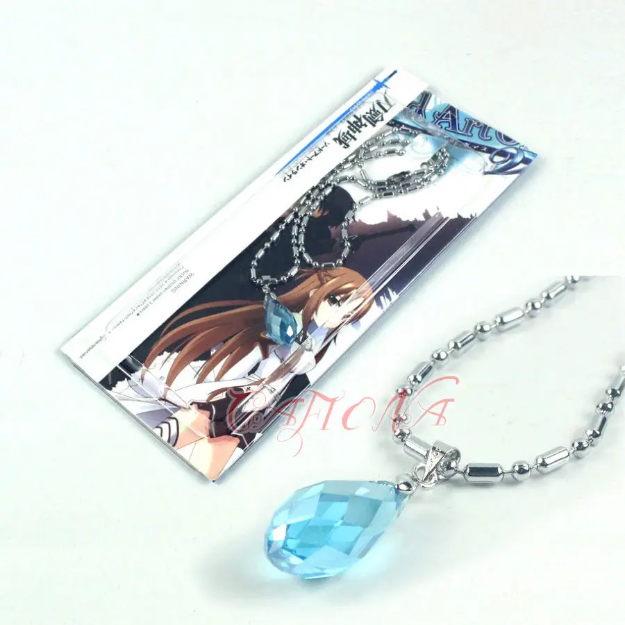 Cafiona синий Стразы кулон ожерелье обувь для вечеринки в Стиле косплей Sword Art Online