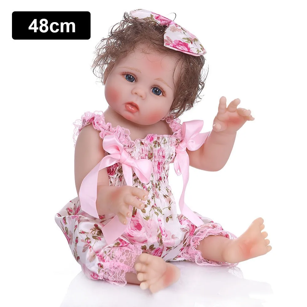 NPK 48 см Silcone Baby Reborn кукла игрушки для девочек сенсорный силикон куклы с бутылочкой