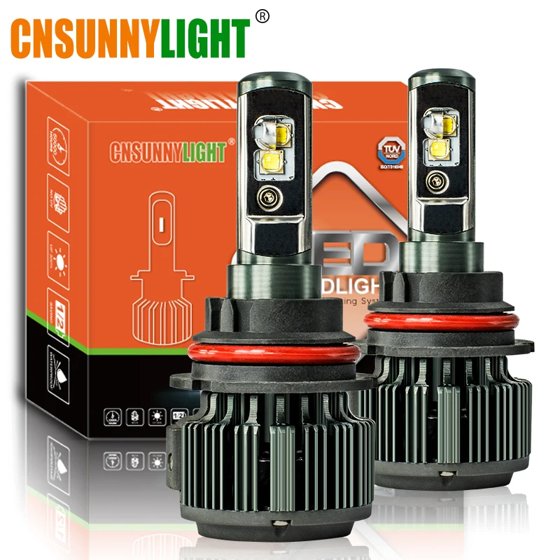 CNSUNNYLIGHT светодиодный 9007 HB5 Hi/Lo 9004/HB1 80 Вт 8000лм 6000 К белая лампа замена основной противотуманной фары с вентилятором Turbo Plug& Play