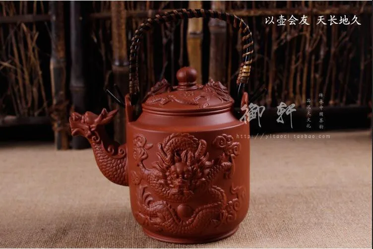 780 мл Дракон Чай pots фиолетовый глины Чай горшок Zisha Чайник Китайский кунг-фу Drinkware большой Ёмкость Чай чайник Керамика чай комплект