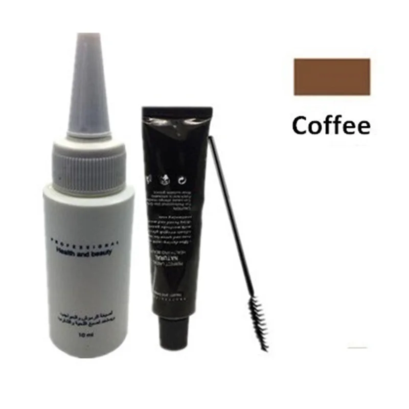 coffee 1 Набор, краска для ресниц и бровей, усилитель бровей, тушь для ресниц, крем для макияжа бровей, усилитель ресниц, косметический красивый набор - Цвет: coffee