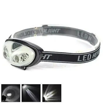 

4 LED 2 white light LED+2 Red flash LED Headlamp AAA Headlight Torch+Charger