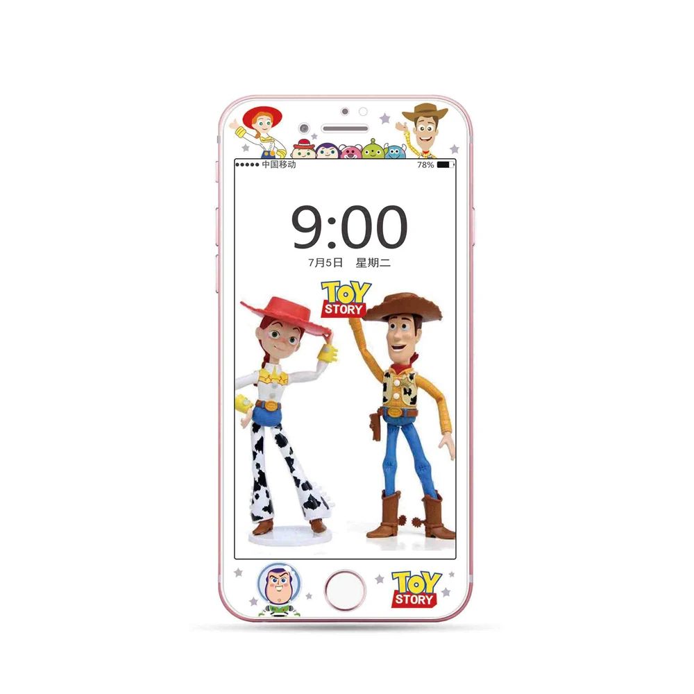 Протектор экрана из закаленного стекла принцессы для iPhone 6S 6 Plus 7 8 Plus 3D изогнутая кромка полное покрытие Антидетонационная мультяшная пленка DI24