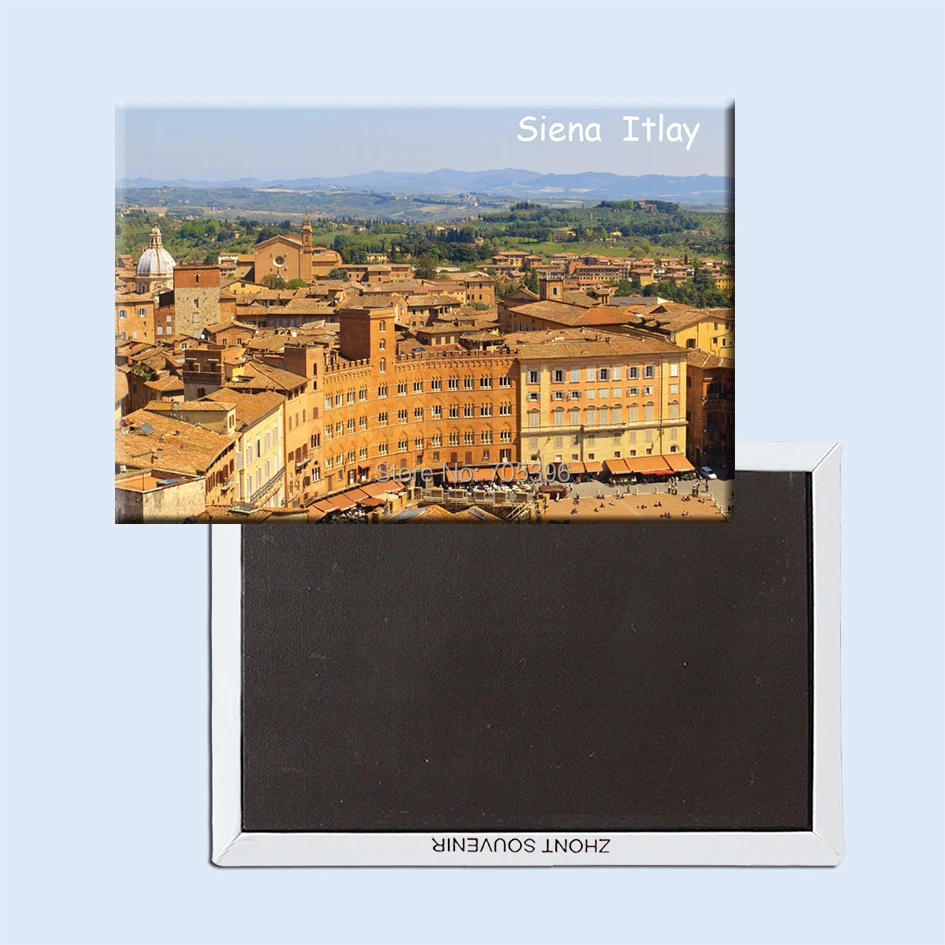 Магнит на холодильник памятный сувенир в подарок площадь дель Кампо Сиена