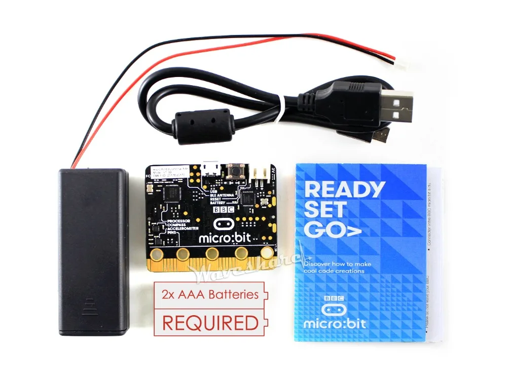BBC micro:bit basic pack макетная плата держатель аккумулятора AAA USB кабель Поддержка