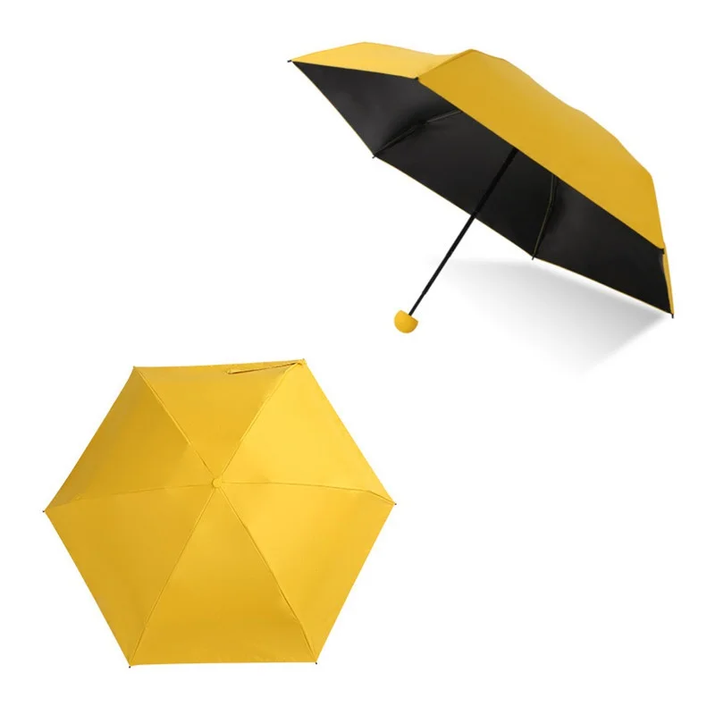 Super Mini Capsule Umbrella Windproof 5 fold Manual Sunny Umbrella Women Clear Pocket Anti-UV Umbrella Rain for Child Adult