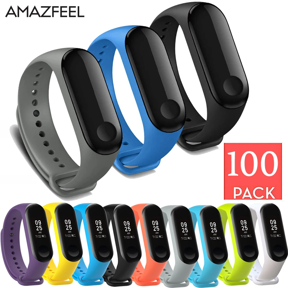 Ремешок силиконовый для Xiaomi Mi Band 3 100 упаковок|Смарт-аксессуары| |