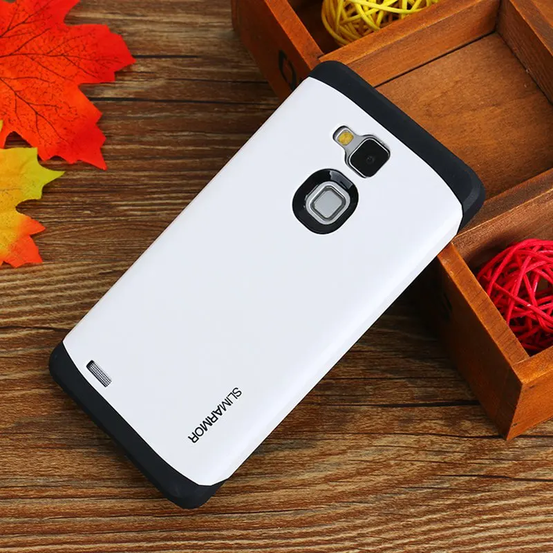 Двухслойный противоударный тонкий защитный чехол для huawei mate 7 ", защитный силиконовый чехол для мобильного телефона Huwei MT7-TL00 13th+ 1х пленка