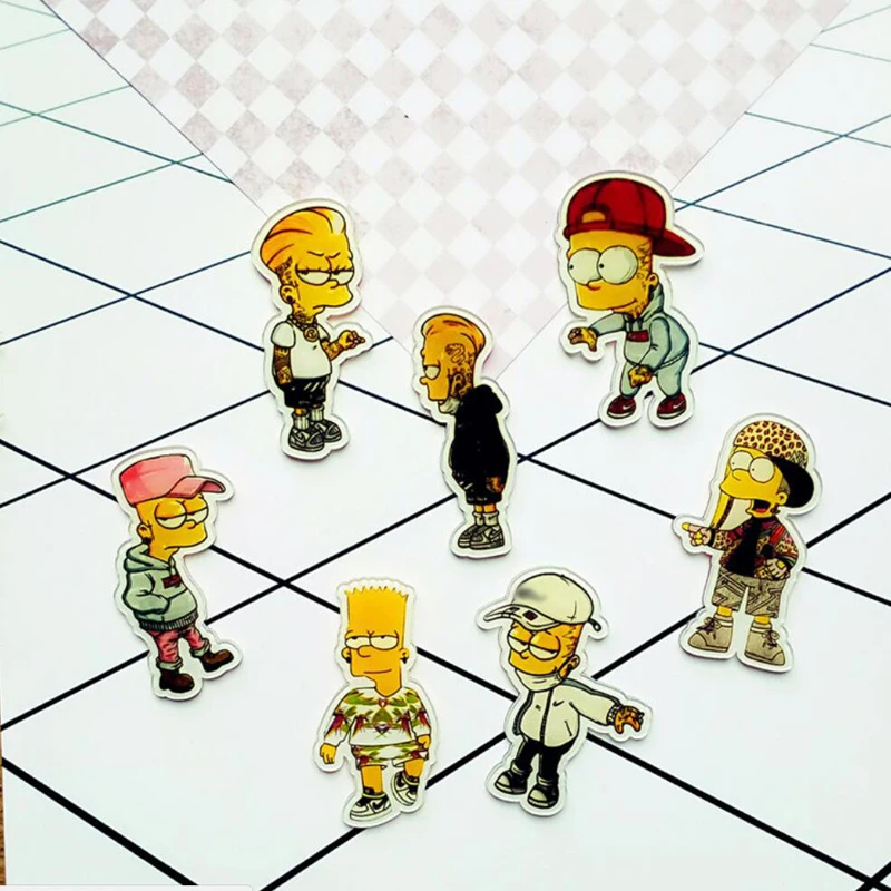 Акриловая брошь мультфильм японское аниме Cool Simpson 1 шт. броши для рюкзака