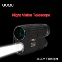 gomu 8x32 night vision monocular telescope multifunctional compact pocket size scope built in rechargeable flashlight for hunt