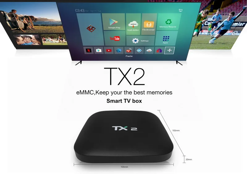 TX2 Android Smart tv Box 2G 16G Rockchip RK3229 четырехъядерный смарт-мини-ПК 2,4G Wifi 4K потоковый медиаплеер ТВ-бокс
