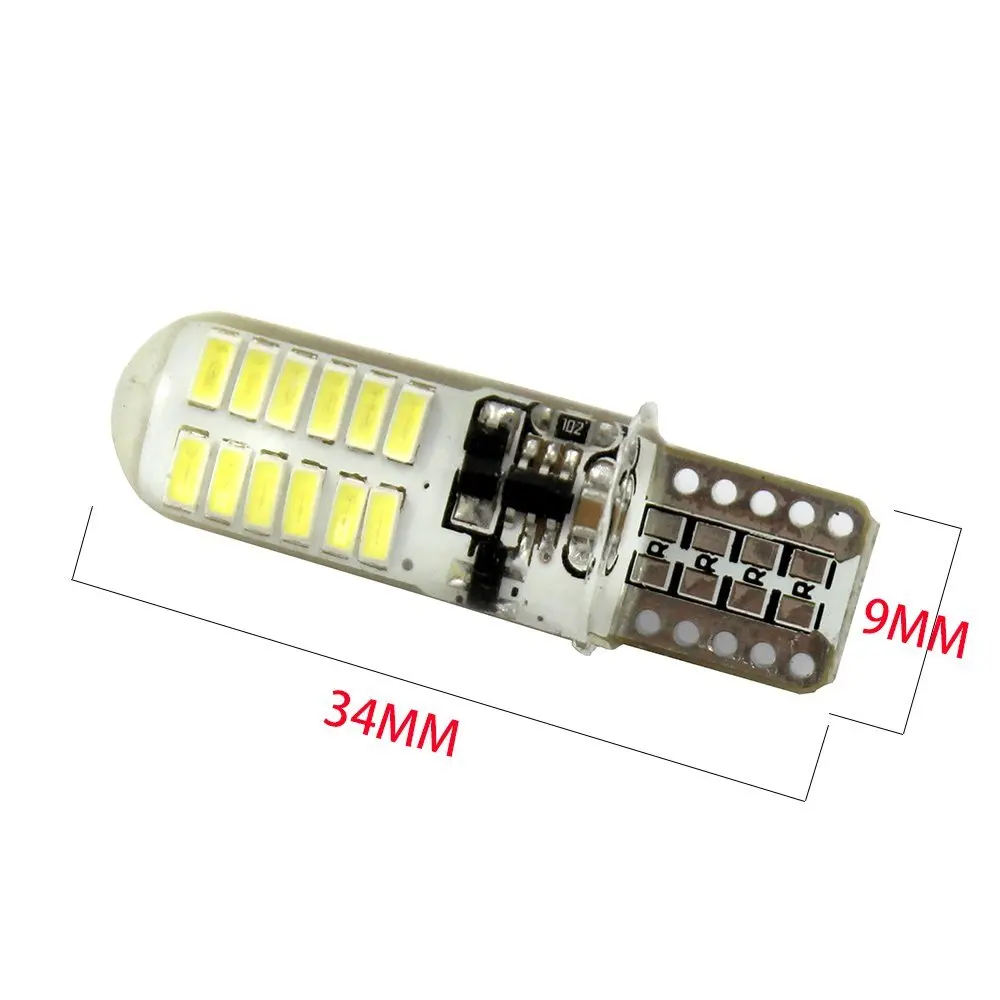 4 шт. T10 W5W 24SMD 3014 Светодиодная Кремниевая стробоскопическая вспышка автомобильный