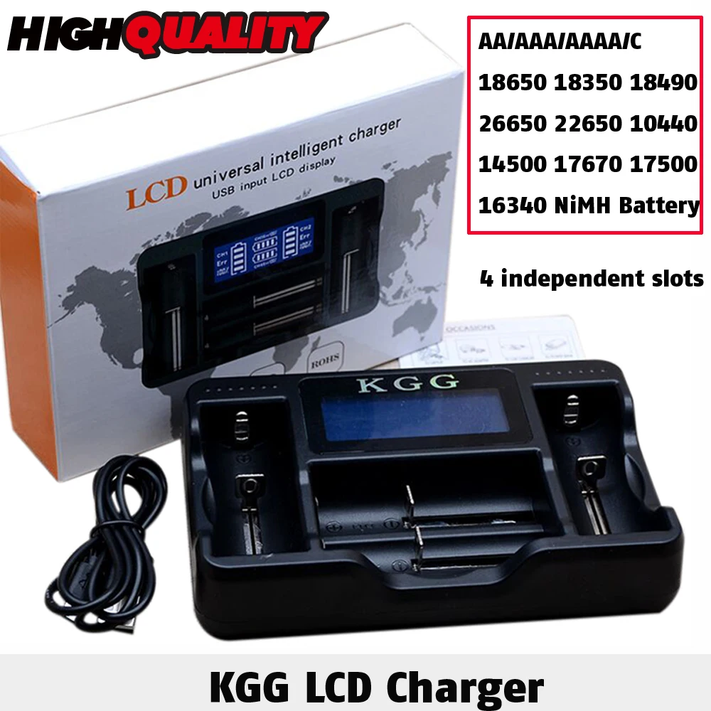 KGG 4 ЖК-дисплей Дисплей USB быстрое Интеллектуальный Зарядное устройство для