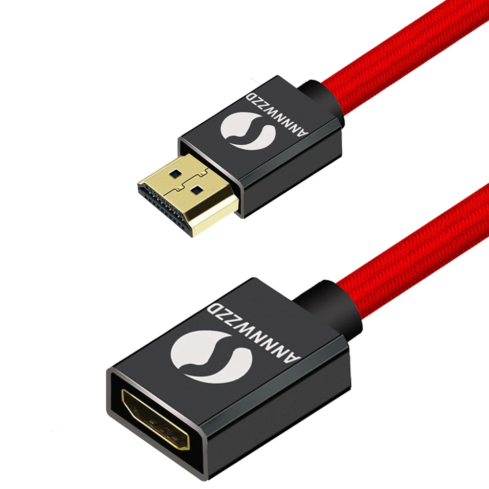 Удлинительный кабель, HDMI V2.0 0,5 M 1 M 1,5 M 2 M 3M USB кабель с штекерным f-удлинитель HDMI кабель позолоченный металлический SHELL1080P 3D
