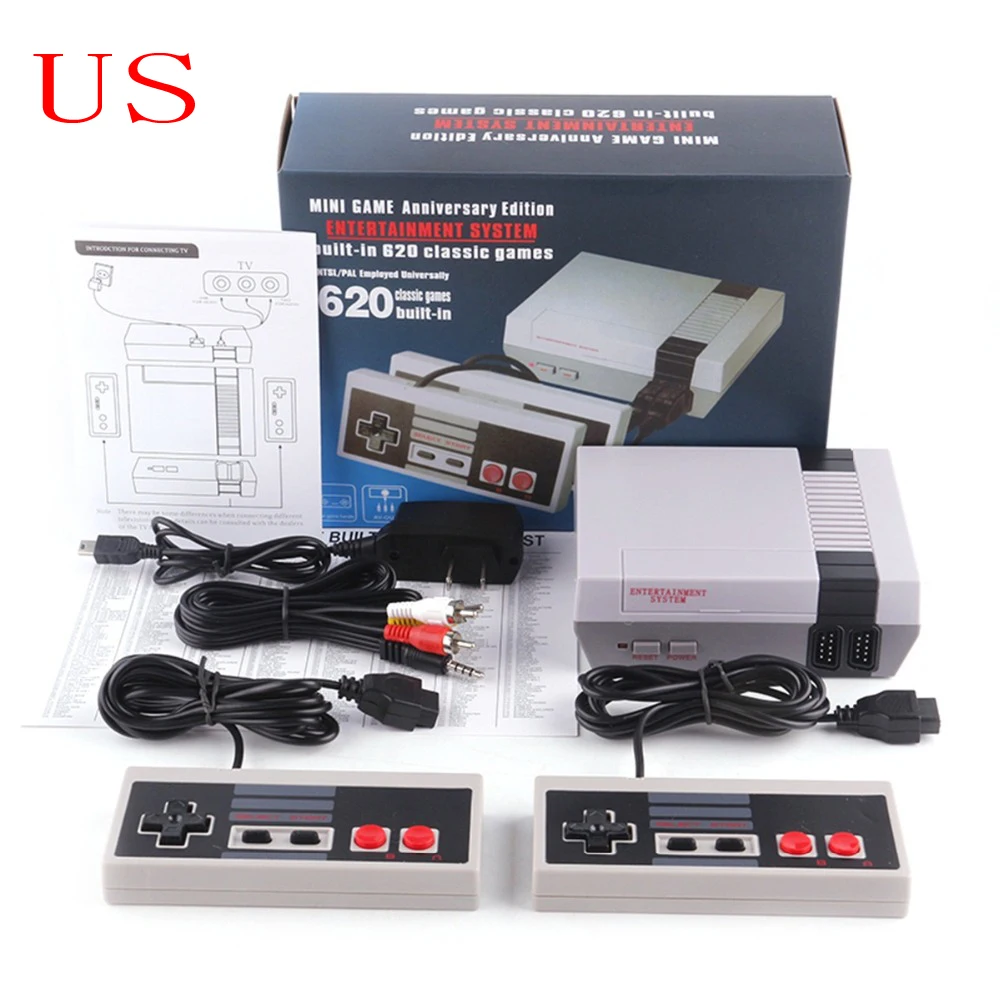 Белый Мини NES AV выход Мини ТВ ручной ретро видео игровая консоль с классическими 620 игр встроенный для 4K ТВ PAL& NTSC - Цвет: Белый