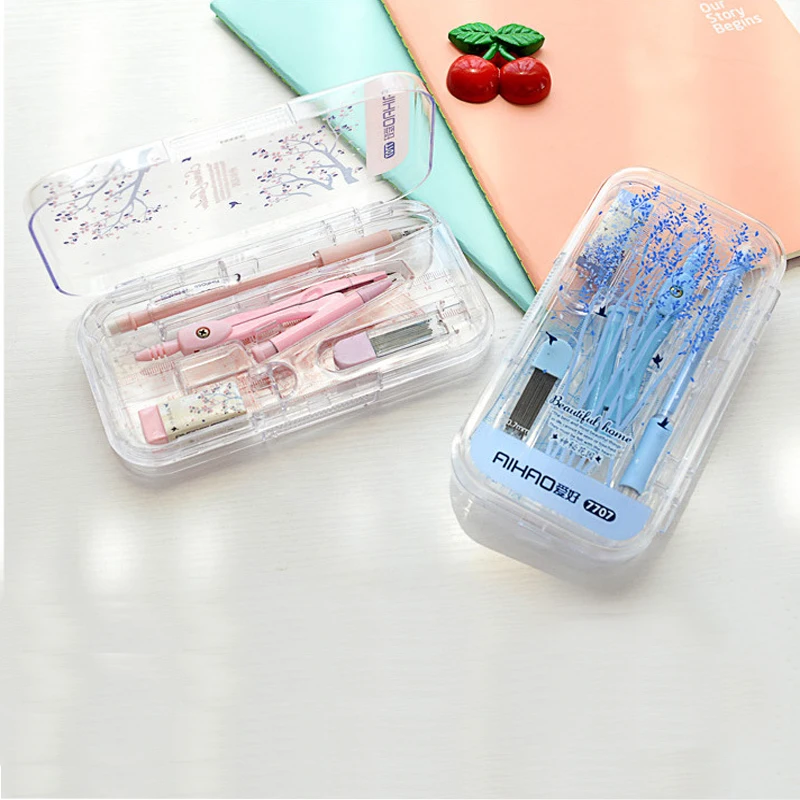 2017 новая линейка механический карандаш транспортир геометрические линейки