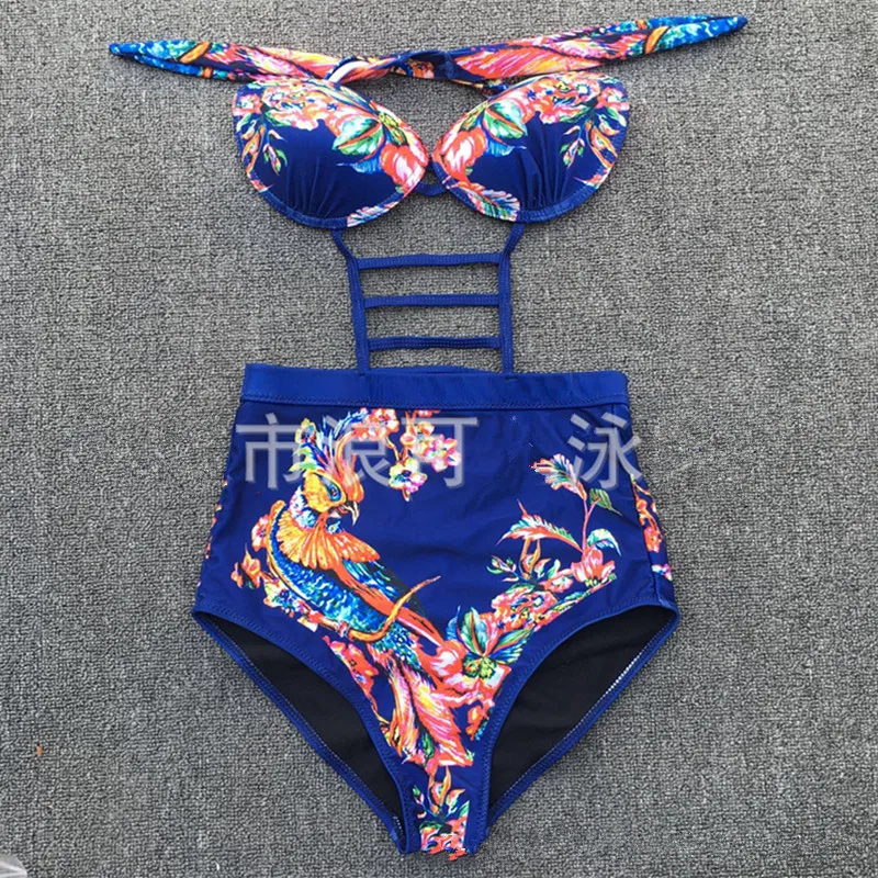 One piece swimsuit women high cut out swimwear floral printed bikinis scrunch bottoms bathing suits sexy bodysuit 2020 beachwear | Спорт и