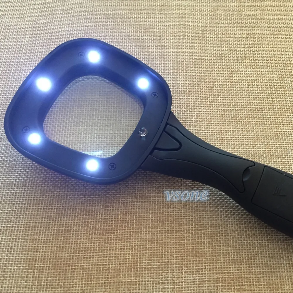 55 мм с 6 светодиодный подсветкой Лупа ювелирные изделия чтение Карманный френель