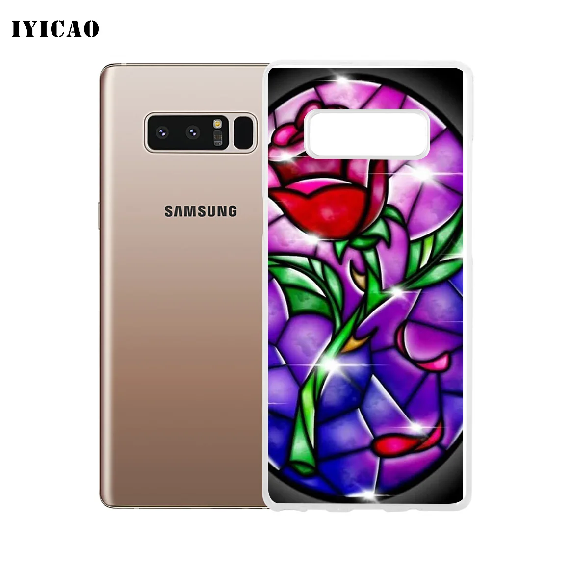 Мягкий силиконовый чехол для телефона IYICAO Beauty Beast Rose Princess Samsung A5 A6 Plus A7 A8 A9 J3 J5 J7 Note 8