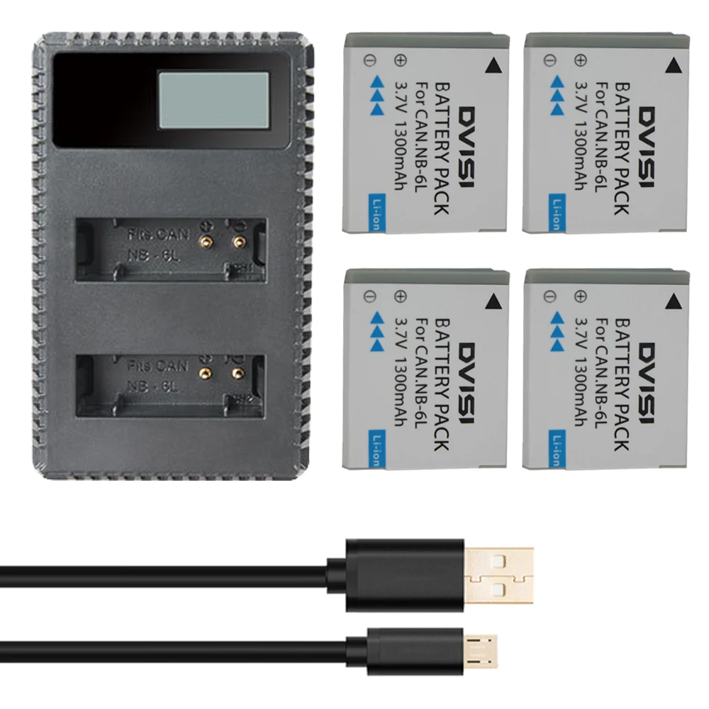 4 шт. аккумуляторы для фотоаппаратов с ЖК-дисплеем и USB-зарядным устройством Canon