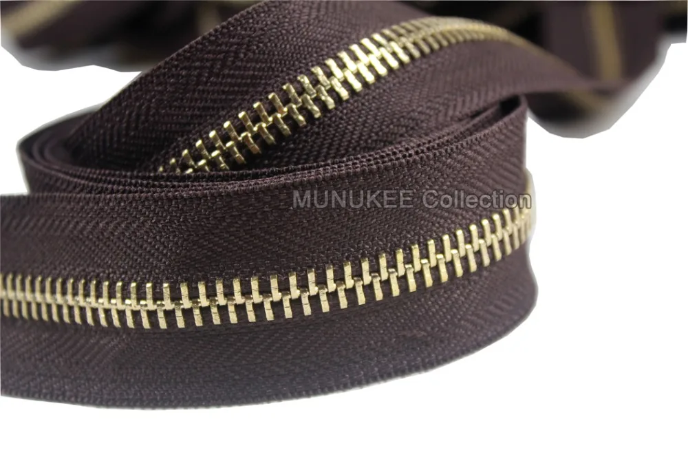 #8 молния Черная ткань серебряные зубы кофейная ТКАНЬ золотые металлическая для