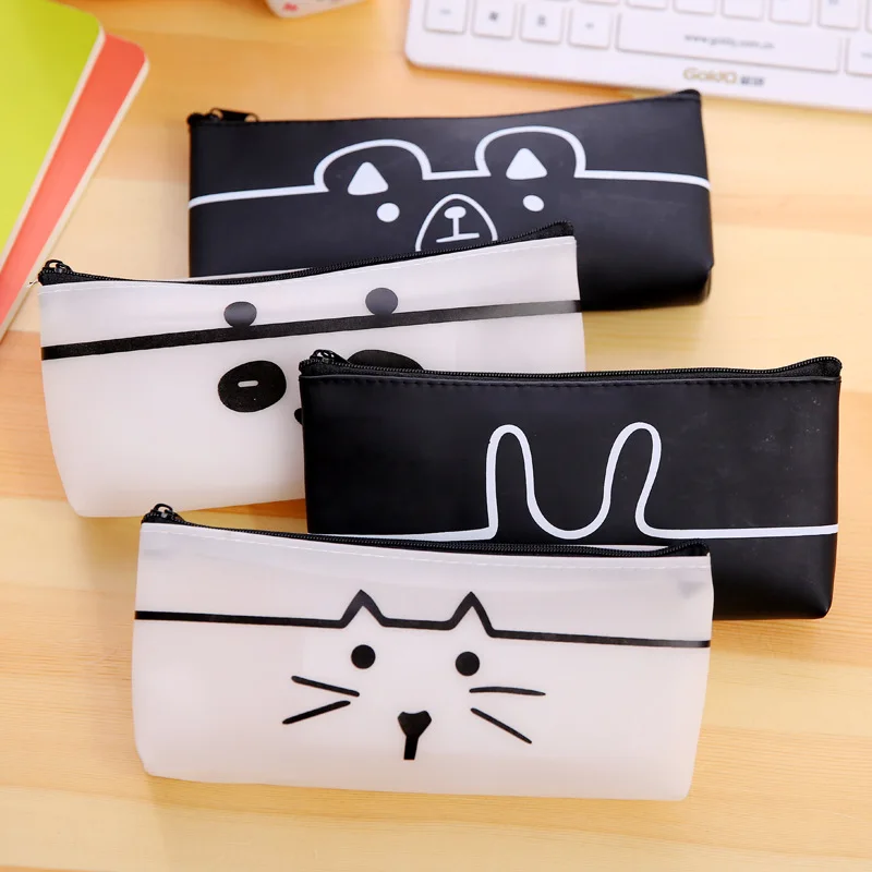 Новинка пенал с кошкой из ПУ материала пеналы Kawaii школьные принадлежности товары
