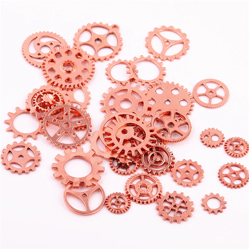 Сладкий колокольчик микс 100 шт Подвески из розового золота Шестерня Кулон