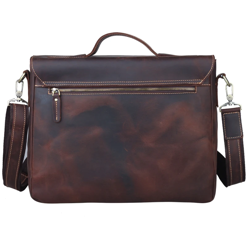 Роскошный мужской портфель Tiding итальянский мессенджер из кожи Крейзи Хорс сумка