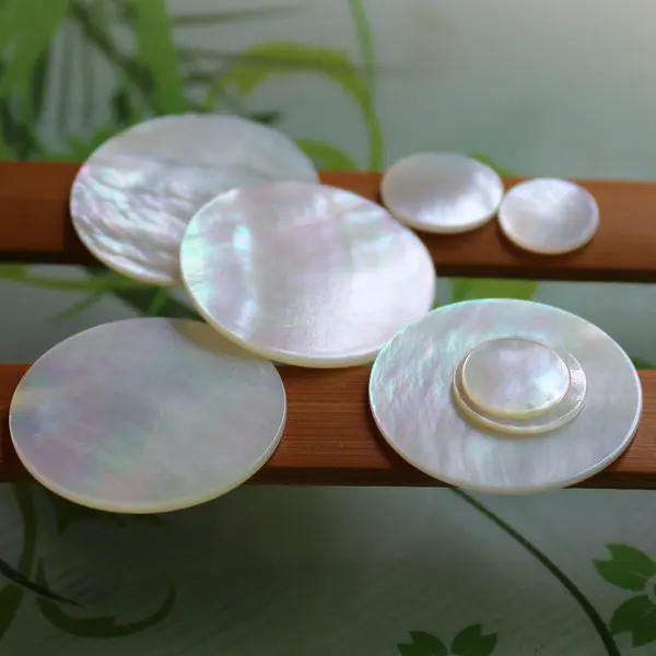 

20pcs NO Hole Round Wafer Whitelip natural shell Pearl Jewelry Garment Accessory Handmade Materials 5-8-10-12-15-20-30mm