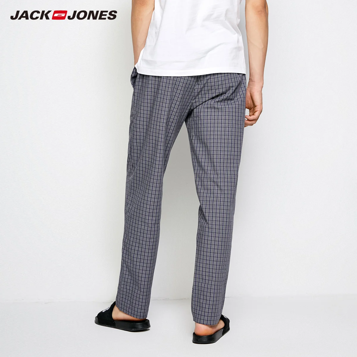 Мужские хлопковые брюки Jack Jones повседневные в клетку на весну и лето 2183HC501|Мужские