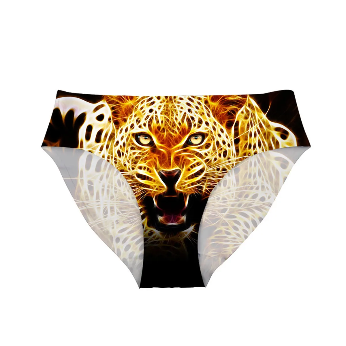 Лолита сексуальные женские цельные трусики 3D тату леопардовые танга с принтом