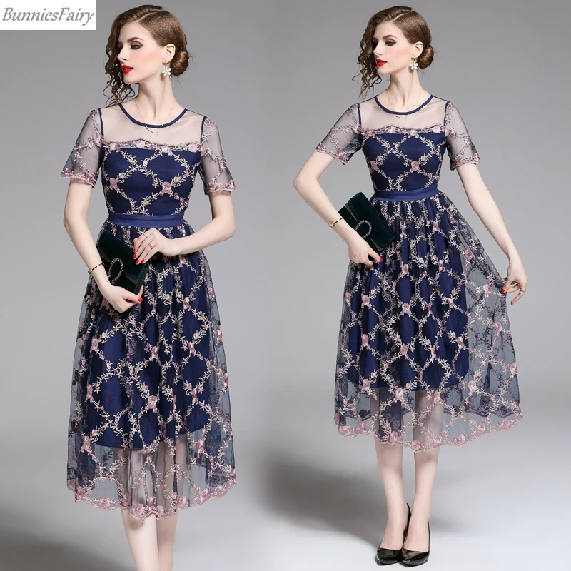 BunniesFairy 2019 летнее женское элегантное богемное Бохо ретро Цветочная вышивка
