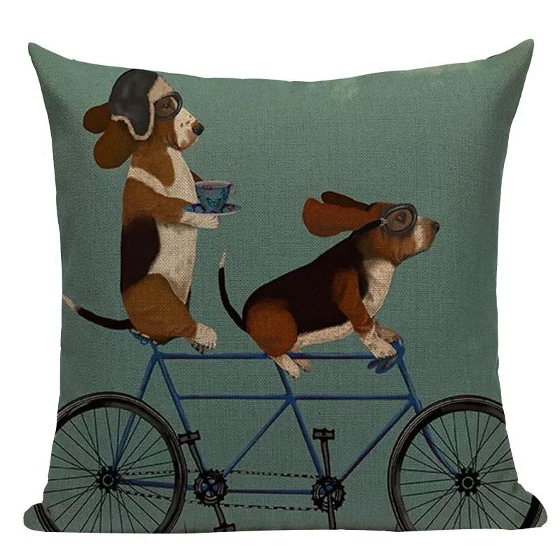 

Чехол для диванной подушки, 45x45 см, с принтом в виде собаки, льва