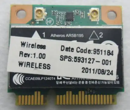 Atheros AR9285 AR5B195 AR9002WB-1NGCD SPS: 592775-001 Половина мини PCIe WLAN wifi Bluetooth 3,0 карта для hp 430 431 435 436 4530S