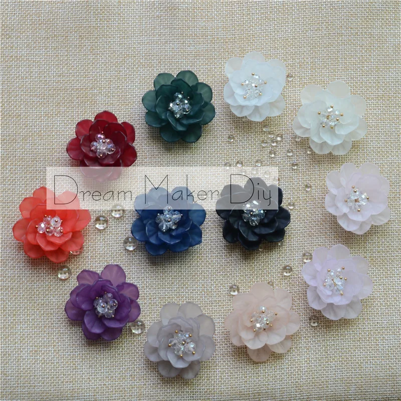 Цветы из смолы с плоской задней стороной 6 шт./лот около 40 мм|rhinestone flower brooch|rhinestone
