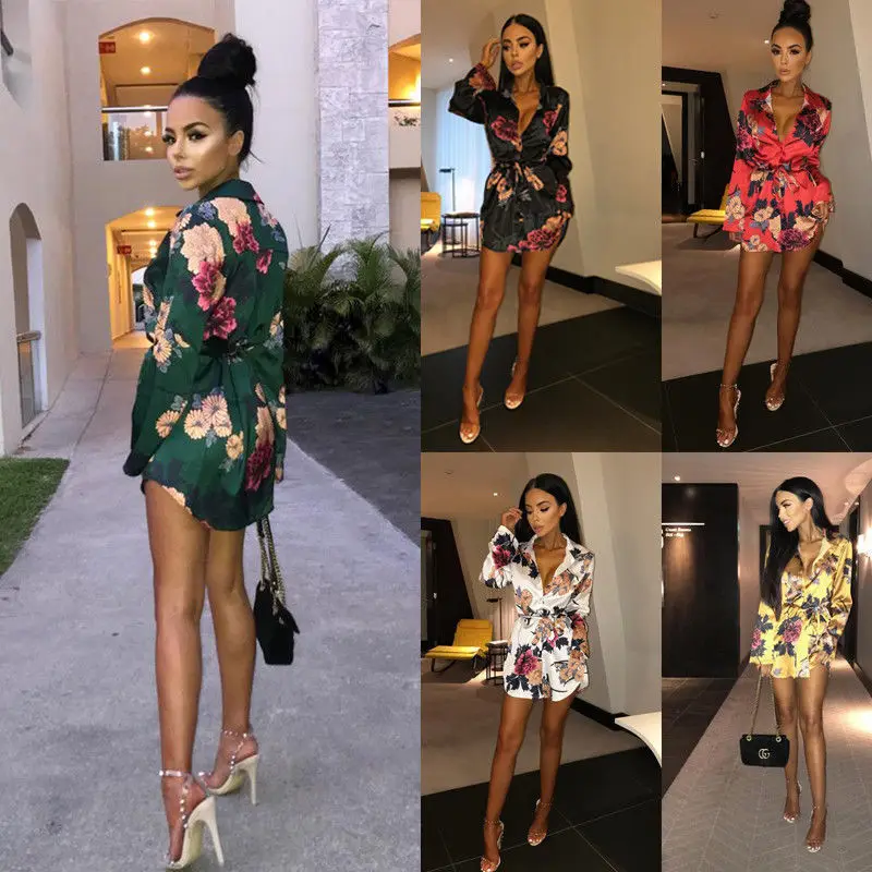 Женская блузка с длинным рукавом V-образным вырезом и цветочным принтом | одежда