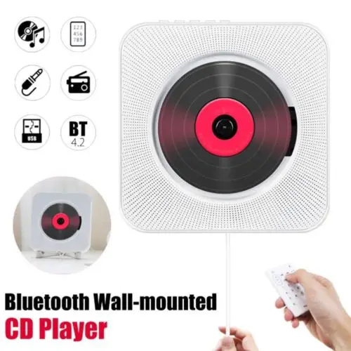Wall Mounted CD Player Surround Sound FM Radio Bluetooth USB MP3 Disk Portable Music Player Remote Control Stereo Speaker Home enlarge