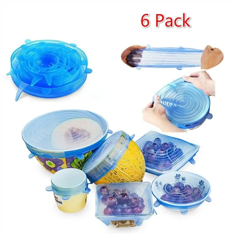 6 шт./компл. многоразовая силиконовая сарановая обертка для сохранения свежести