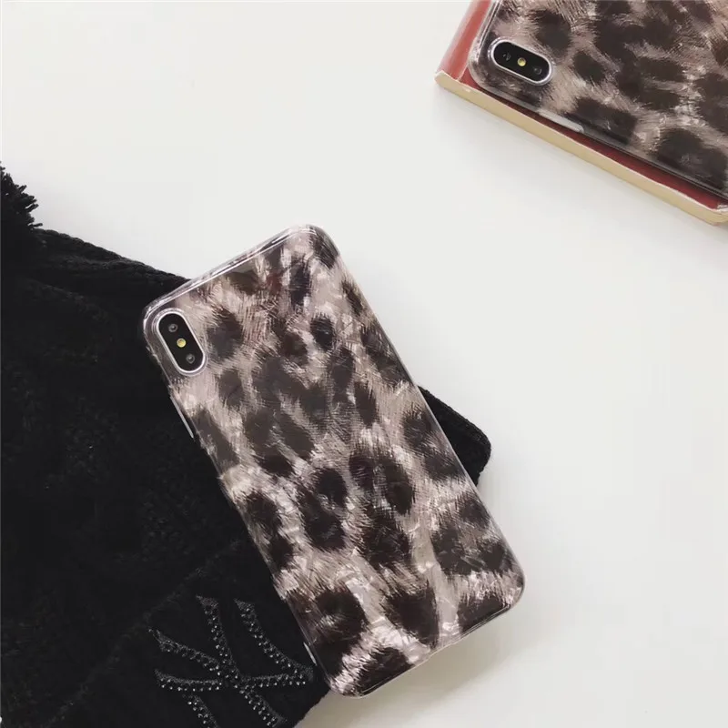 JIBAN Ретро Леопардовый принт чехол для телефона iphone XS Max Модный IMD TPU задняя крышка X