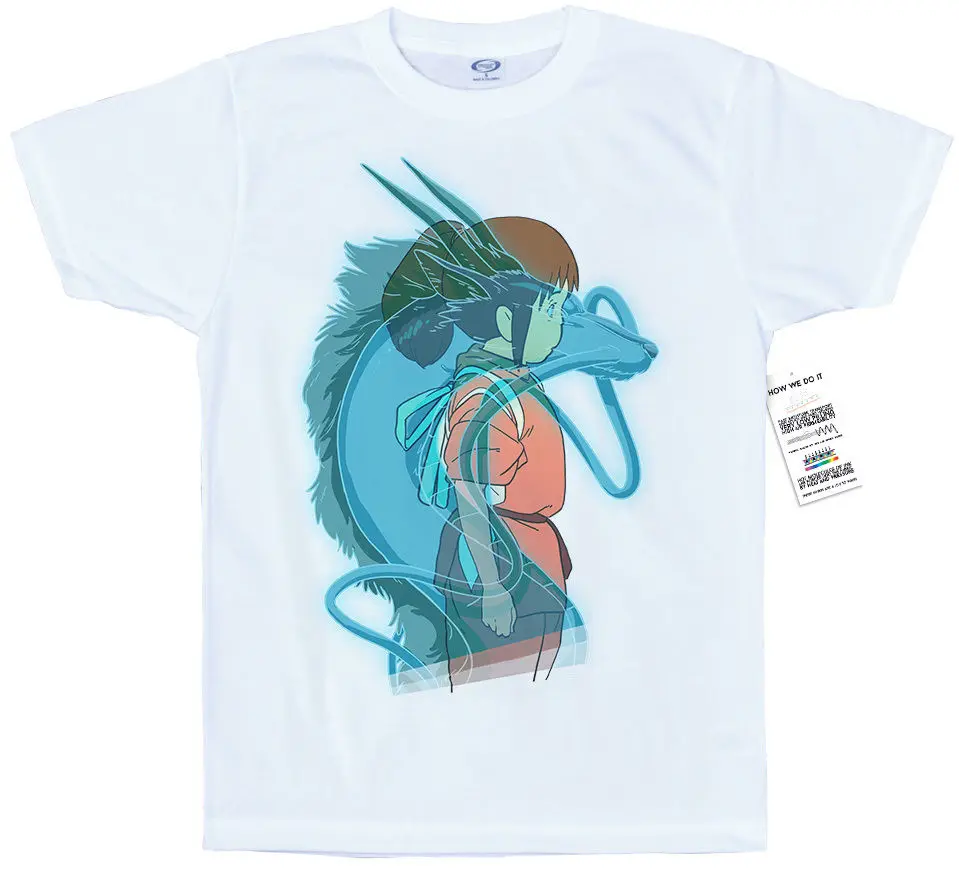 Chihiro & Haku футболка с произведением искусства # spirited away Модная стильная мужская в