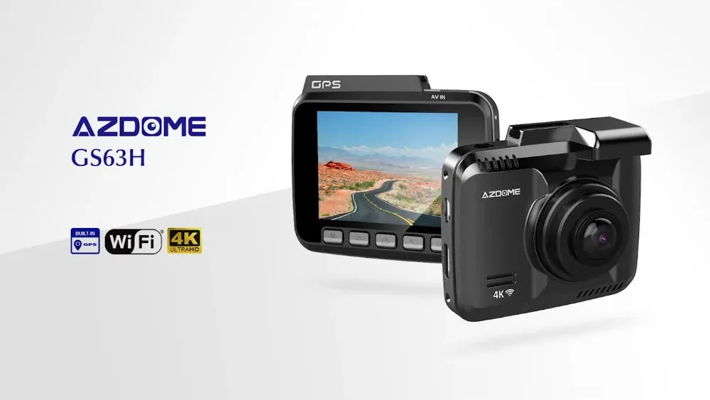 AZDOME GS63H 4K UHD 2160P Встроенный gps WiFi Автомобильный видеорегистратор для транспорта, с двумя объективами видеокамера видеорегистратор ночного видения