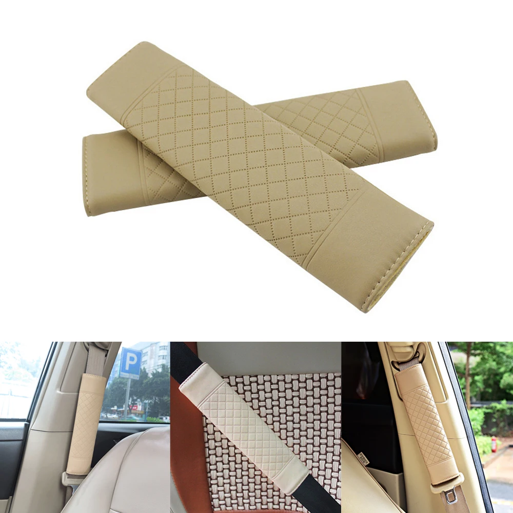 beige 1 шт. Накладка для ремня безопасности автомобиля Автомобильный дорожный регулятор ремня безопасности Автомобильный Ремень безопасности протектор для устройства позиционера - Название цвета: beige