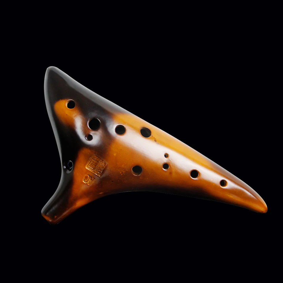 12 отверстий окарина флейта из глины AC инструмент Керамический альт мешок 3 вида