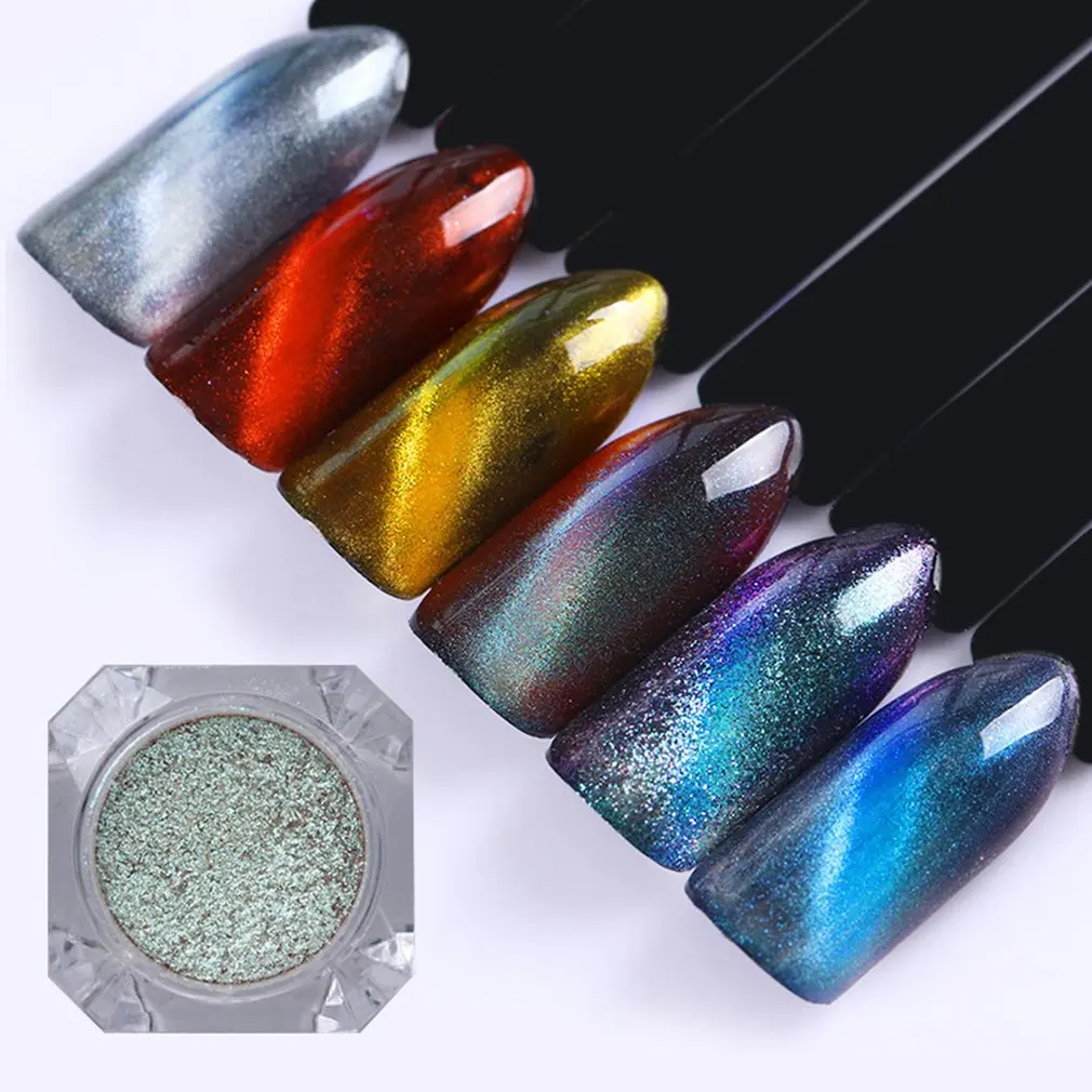 3D Магнитный перламутровый зеркальный металлический порошок кошачий глаз