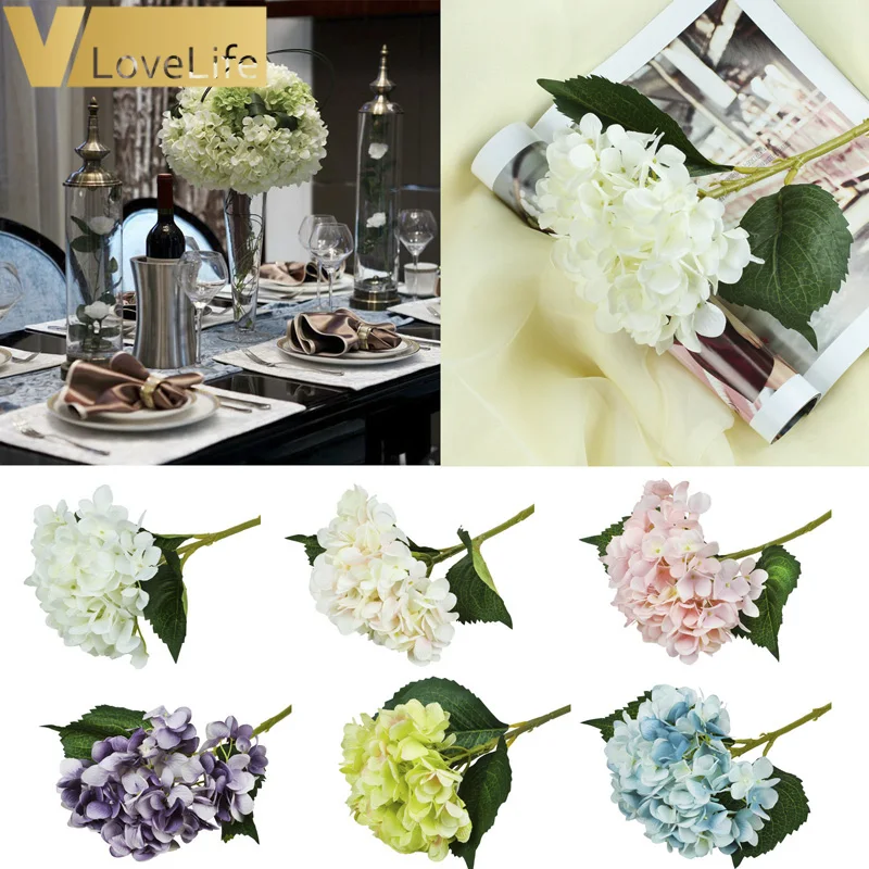 Горячие искусственные шелковые цветы Гортензия цветочный свадебный букет