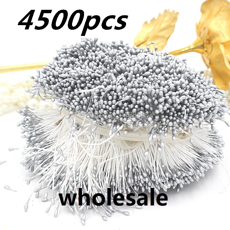 

Free shipping Wholesale 1mm 4500pcs/lot Silver pearl floral stamen flower stamen pistil cake decoration craft DIY