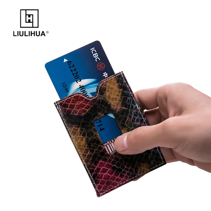 Модный винтажный кошелек LIULIHUA из натуральной кожи со змеиным узором