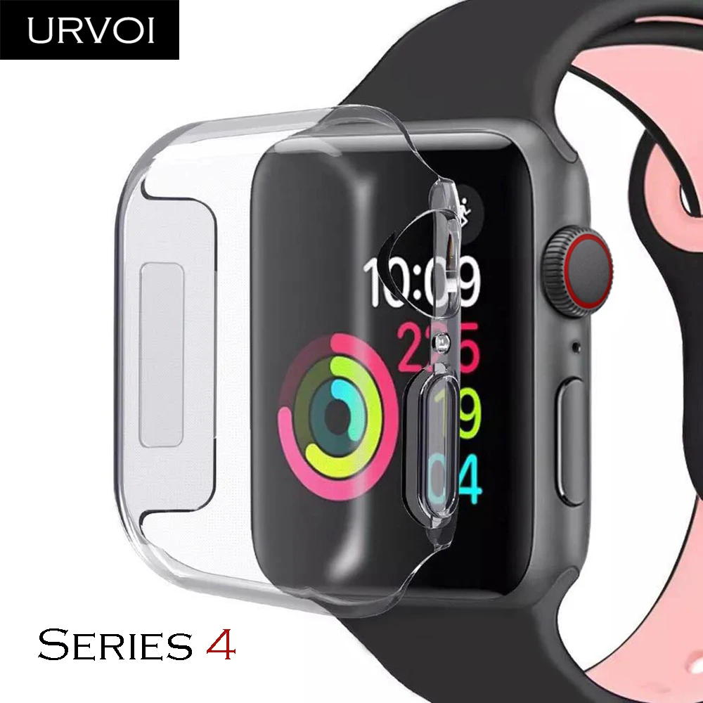 URVOI чехол из ТПУ для apple watch series 4 5 SE 6 Прозрачная крышка наручных часов iWatch