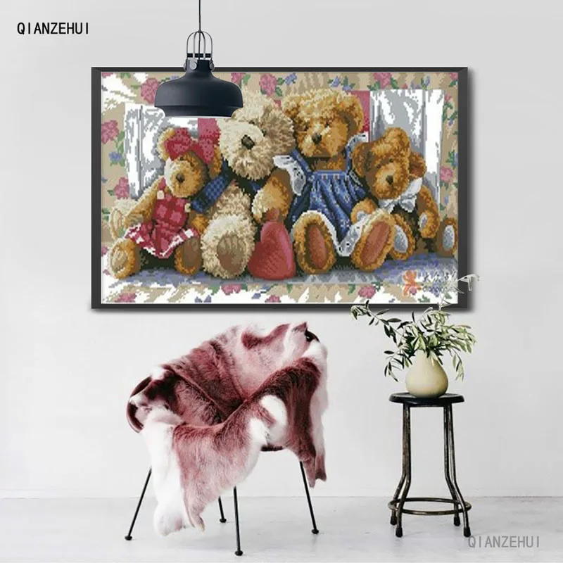 QIANZEHUI Стразы DIY пластиковые поделки алмазная живопись вышивка Danny Bears крестиком